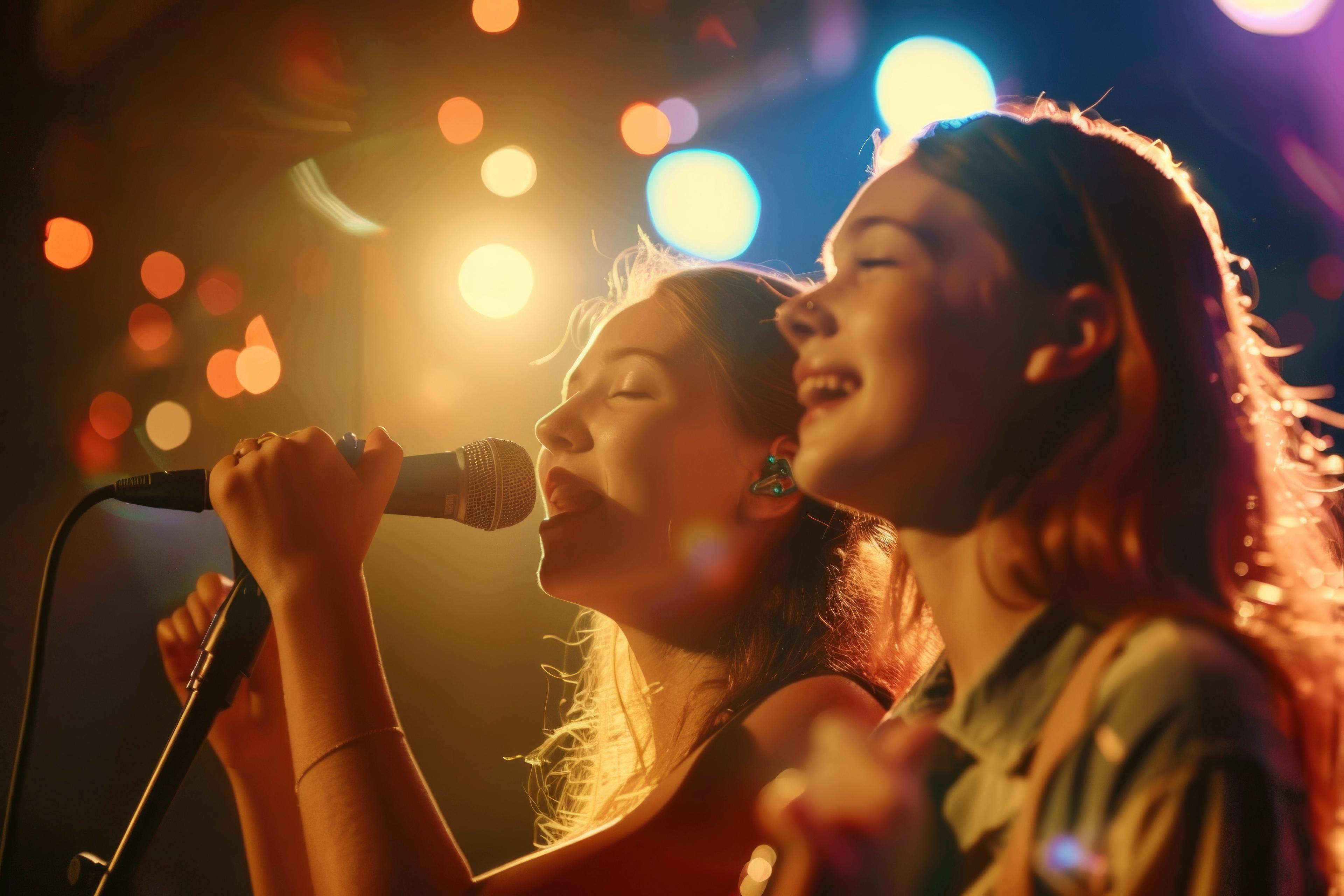 Ragazze che cantano felici